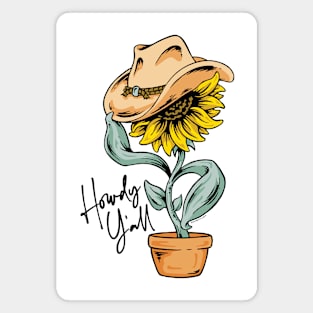 Howdy Y'all Sunflower Magnet